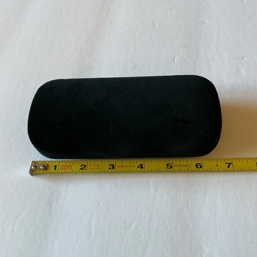 GUCCI BLACK VELVET COVERED SUNGLASSES CASE BLUE LINED GUCCI DRAWSTRING POUCH